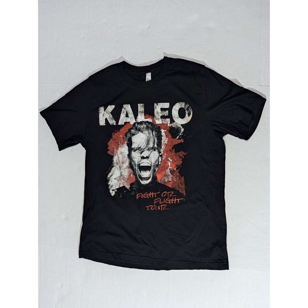 Kaleo Band Shirt Large Black Fight or Flight Tour Concert Cities Indie Blues